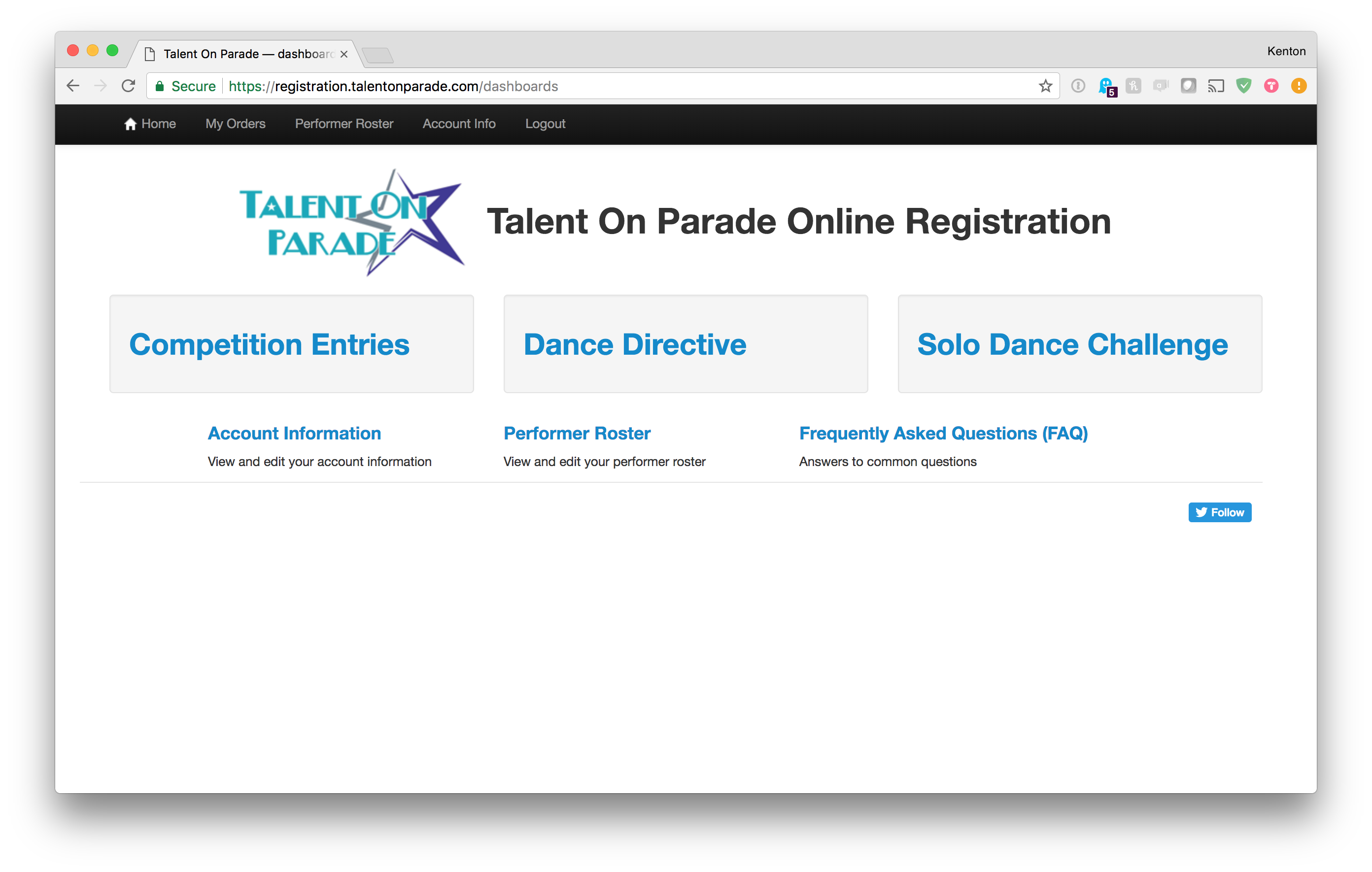 Talent On Parade Administration System